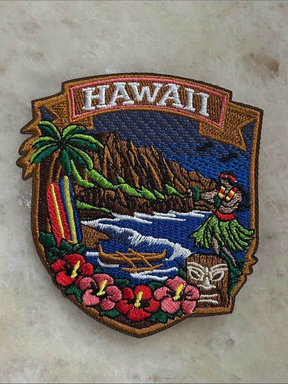 Hawaii Embroidered Beach Patch - Multicolor